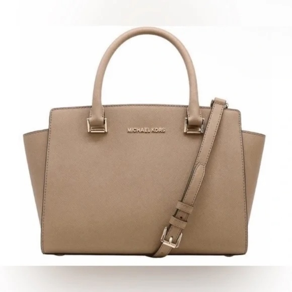 Michael Kors Handbags - Michael Kors Dark Khaki Selma Medium Satchel / Crossbody